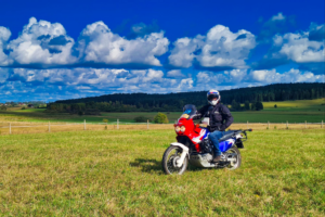 Traveller with Motorcycle Honda XRV 750